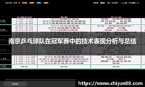 南京乒乓球队在冠军赛中的技术表现分析与总结